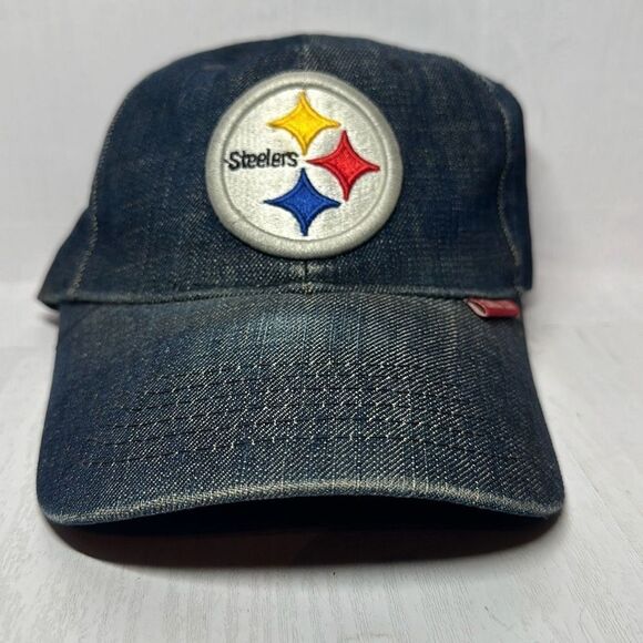 Vintage NFL Pittsburgh Steelers Jean Denim  Adjustable Hat Cap SnapBack - Picture 1 of 10